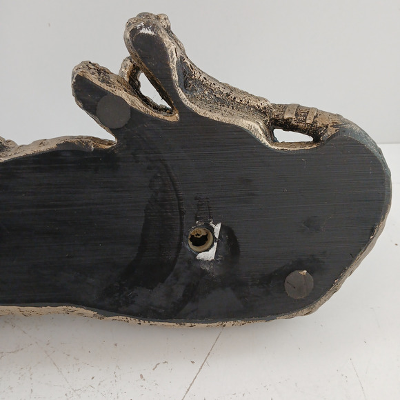 Tiger Resting Sculpture Silver Tone Wild Animal Art Statue Lying Big Cat Decor - Picture 8 of 11